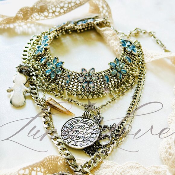 FREE PEOPLE x ARIANA OST Walsh Choker Necklace In Silver NWT - Picture 4 of 6